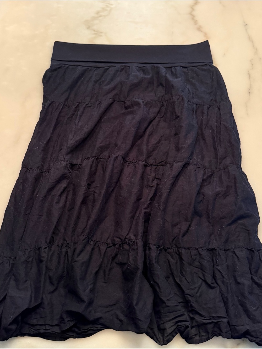 Aeropostale Black Tiered Maxi Skirt with Elastic Waistband